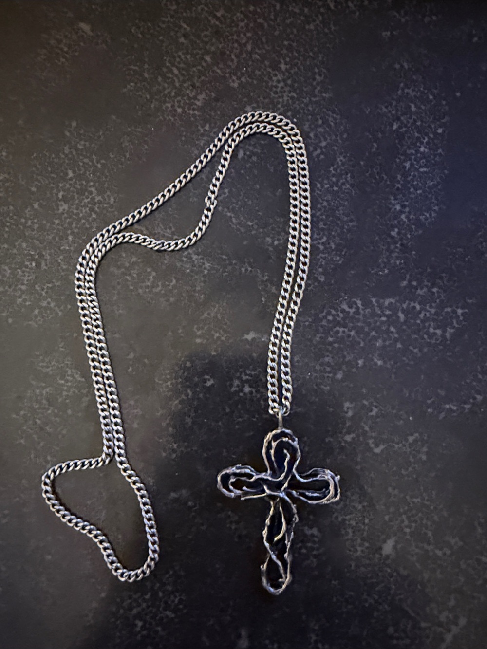 Stylish Sterling Silver Cross Pendant Necklace